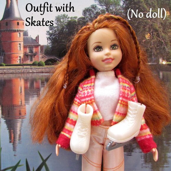 WEE 3 FRIENDS SKATING OUTFIT: WHITE ICE SKATES, COZY JACKET, PANTS, HAT, SO CUTE - Picture 2 of 8